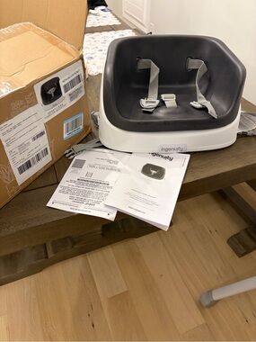 Ingenuity Black Toddler Booster Seat - Portable Feeding Seat